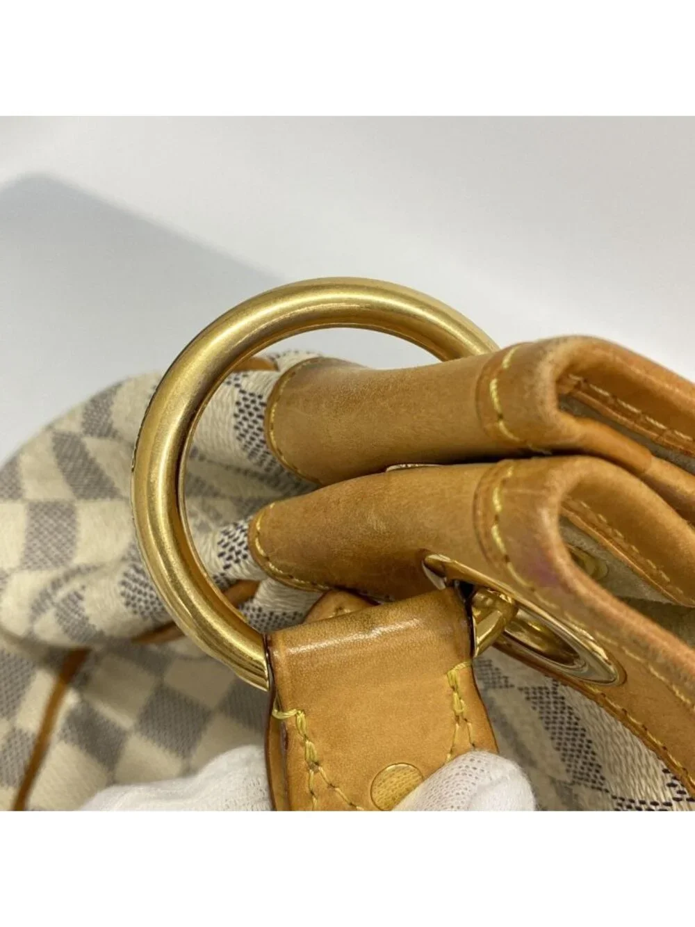 Louis Vuitton Shoulder Bag Damier Azur Galleria PM White